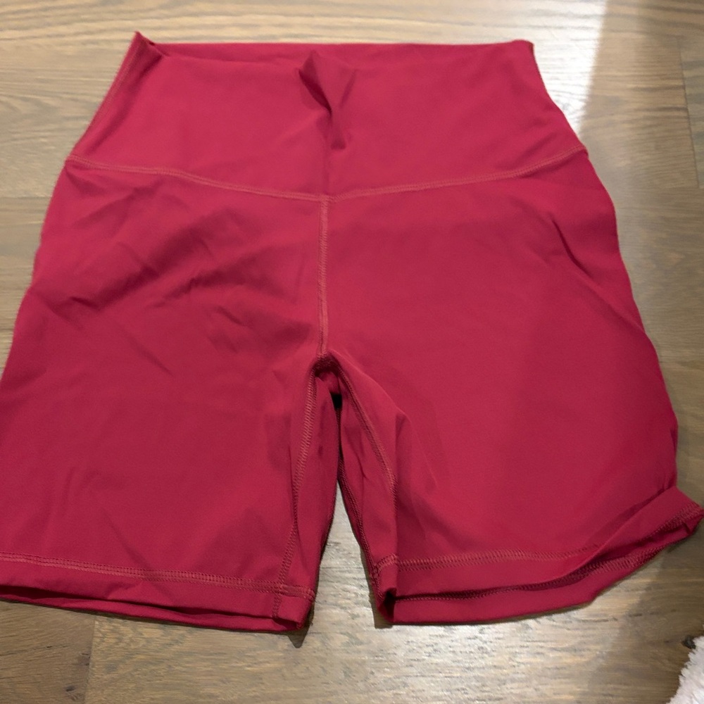 Women's Red High-Waisted Shorts